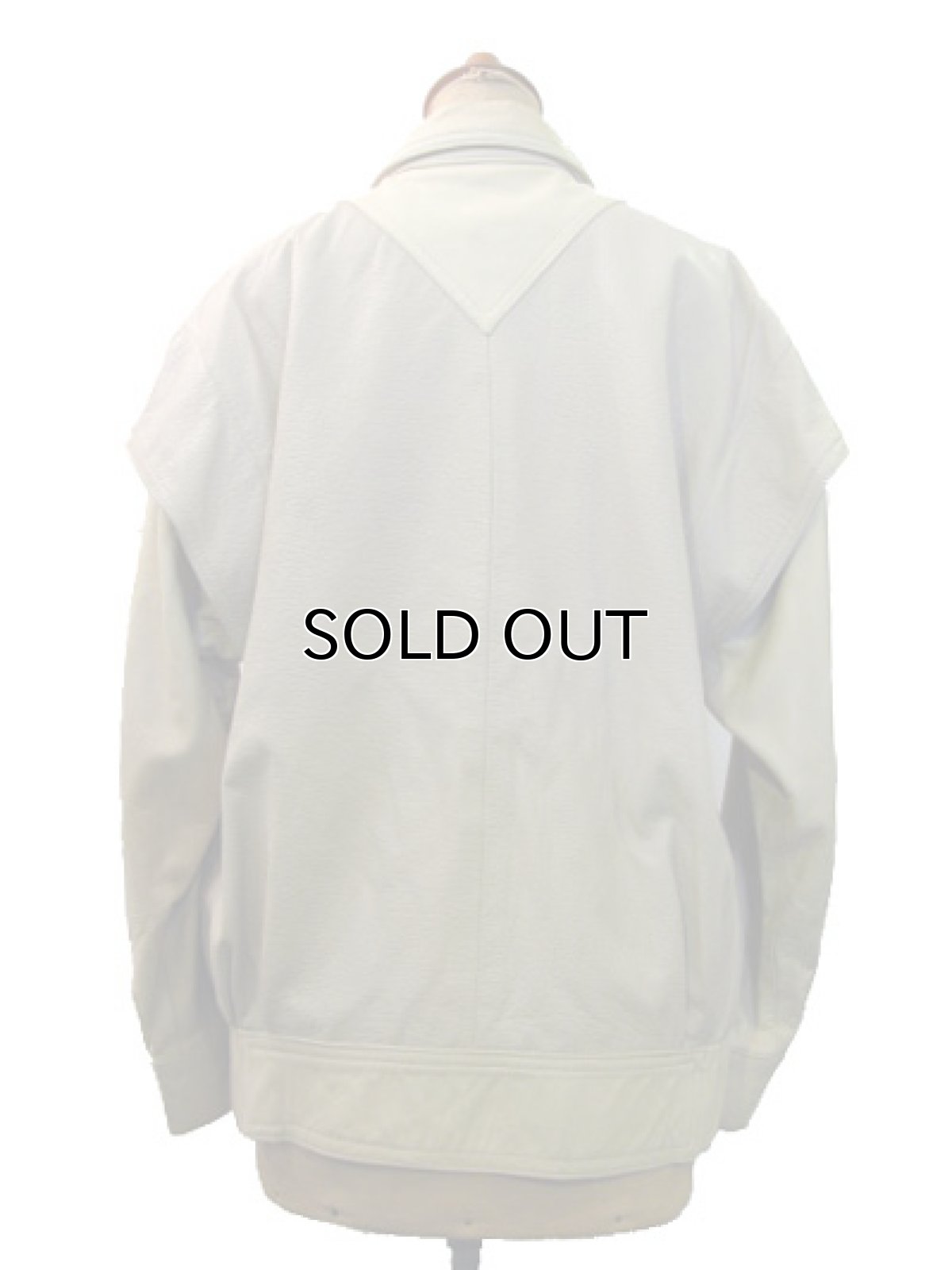 画像2: 1980-90's "MAGLIA" Combination Design Leather Jacket  NATURAL/BEIGE　size M 位 (表記 2) (2)