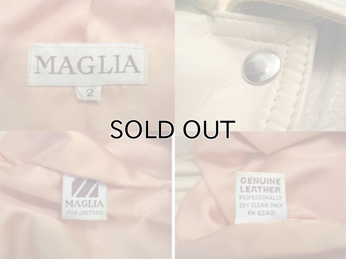 画像5: 1980-90's "MAGLIA" Combination Design Leather Jacket  NATURAL/BEIGE　size M 位 (表記 2) (5)