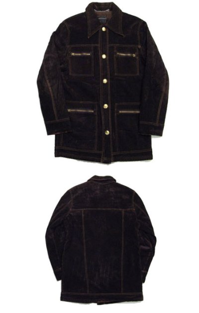 画像1: 1970's "TOWN CRAFT" Velour Boa Half Coat　BROWN　size S-M  ( 表記 S )