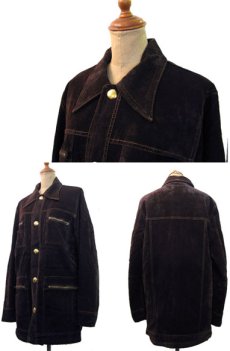 画像2: 1970's "TOWN CRAFT" Velour Boa Half Coat　BROWN　size S-M  ( 表記 S ) (2)