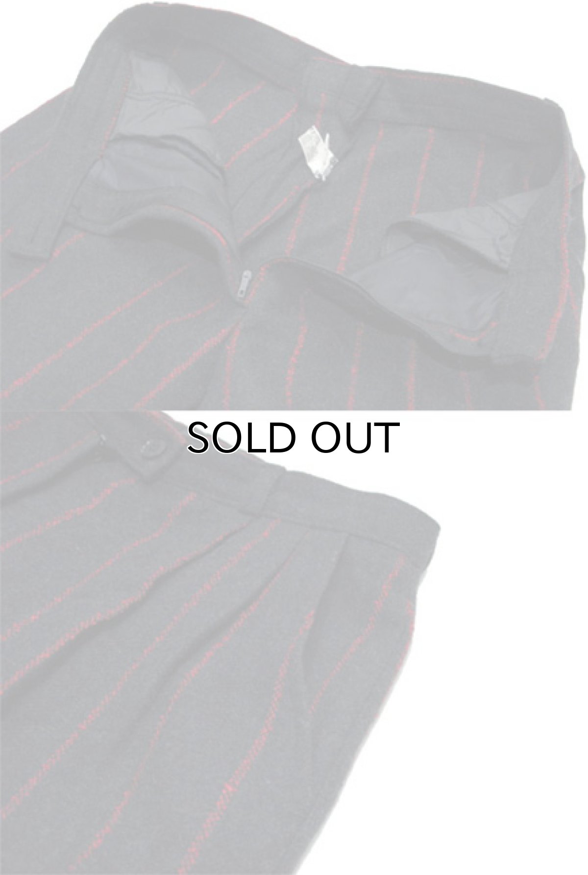 画像5: 1990's EUROPE Stripe Wool Trousers Charcoal/Red size  w 29.5 inch (表記 40) (5)