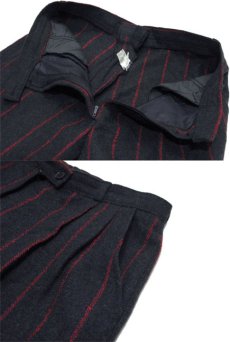 画像5: 1990's EUROPE Stripe Wool Trousers　Charcoal/Red　size  w 29.5 inch (表記 40) (5)