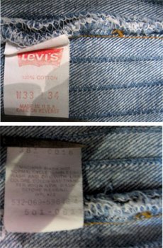 画像5: 1990's Levi's 501 Chemical Wash Stripe Denim Pants　size 33 inch (表記 33 x 34) (5)