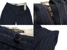 画像3: 1990's "Banana Republic" Cotton/Wool Stripe Trousers　NAVY　size  w 33 inch (表記 33R) (3)