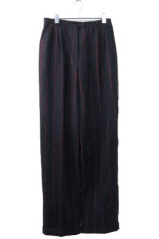 画像1: 1990's EUROPE Stripe Wool Trousers　Charcoal/Red　size  w 29.5 inch (表記 40) (1)