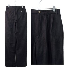 画像2: 1990's "STRUCTURE" Stripe Wool Trousers　BROWN　size  w 29.5 inch (表記 29R) (2)