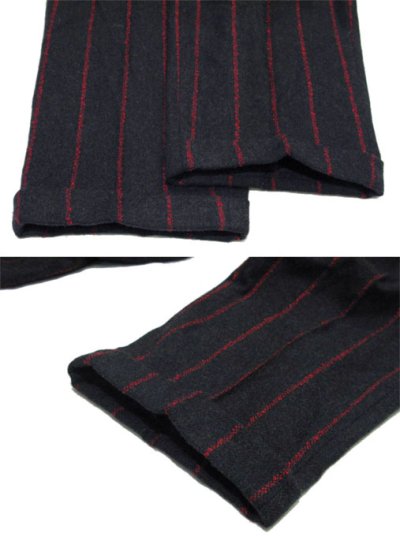 画像2: 1990's EUROPE Stripe Wool Trousers　Charcoal/Red　size  w 29.5 inch (表記 40)
