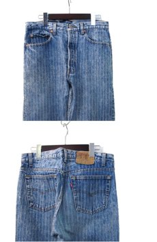 画像3: 1990's Levi's 501 Chemical Wash Stripe Denim Pants　size 33 inch (表記 33 x 34) (3)