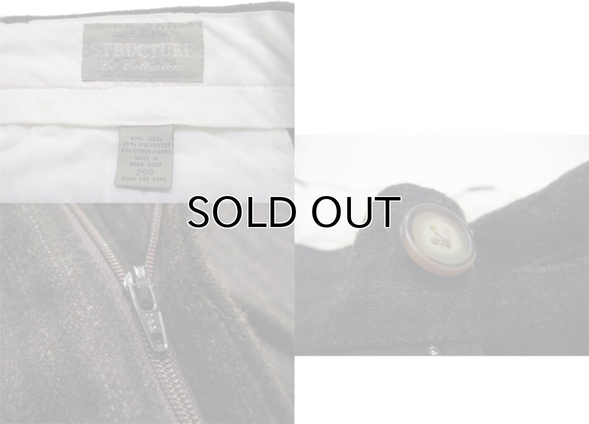 画像3: 1990's "STRUCTURE" Stripe Wool Trousers BROWN size  w 29.5 inch (表記 29R) (3)