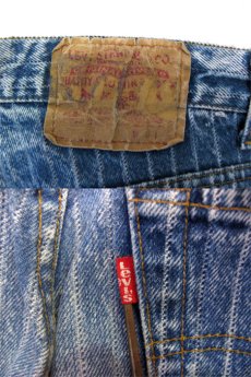 画像4: 1990's Levi's 501 Chemical Wash Stripe Denim Pants　size 33 inch (表記 33 x 34) (4)