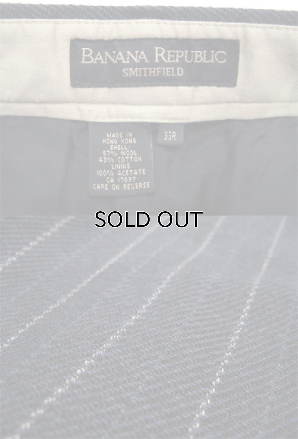 画像5: 1990's "Banana Republic" Cotton/Wool Stripe Trousers NAVY size  w 33 inch (表記 33R) (5)