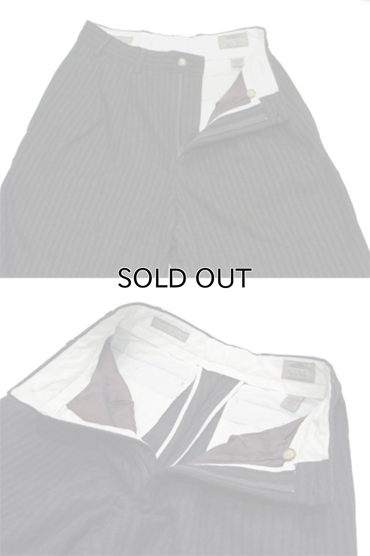 画像4: 1990's "STRUCTURE" Stripe Wool Trousers BROWN size  w 29.5 inch (表記 29R) (4)