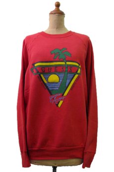 画像1: 1980's "GUESS" Crew Neck Pullover Sweat　RED　size M 位 (表記 L) (1)