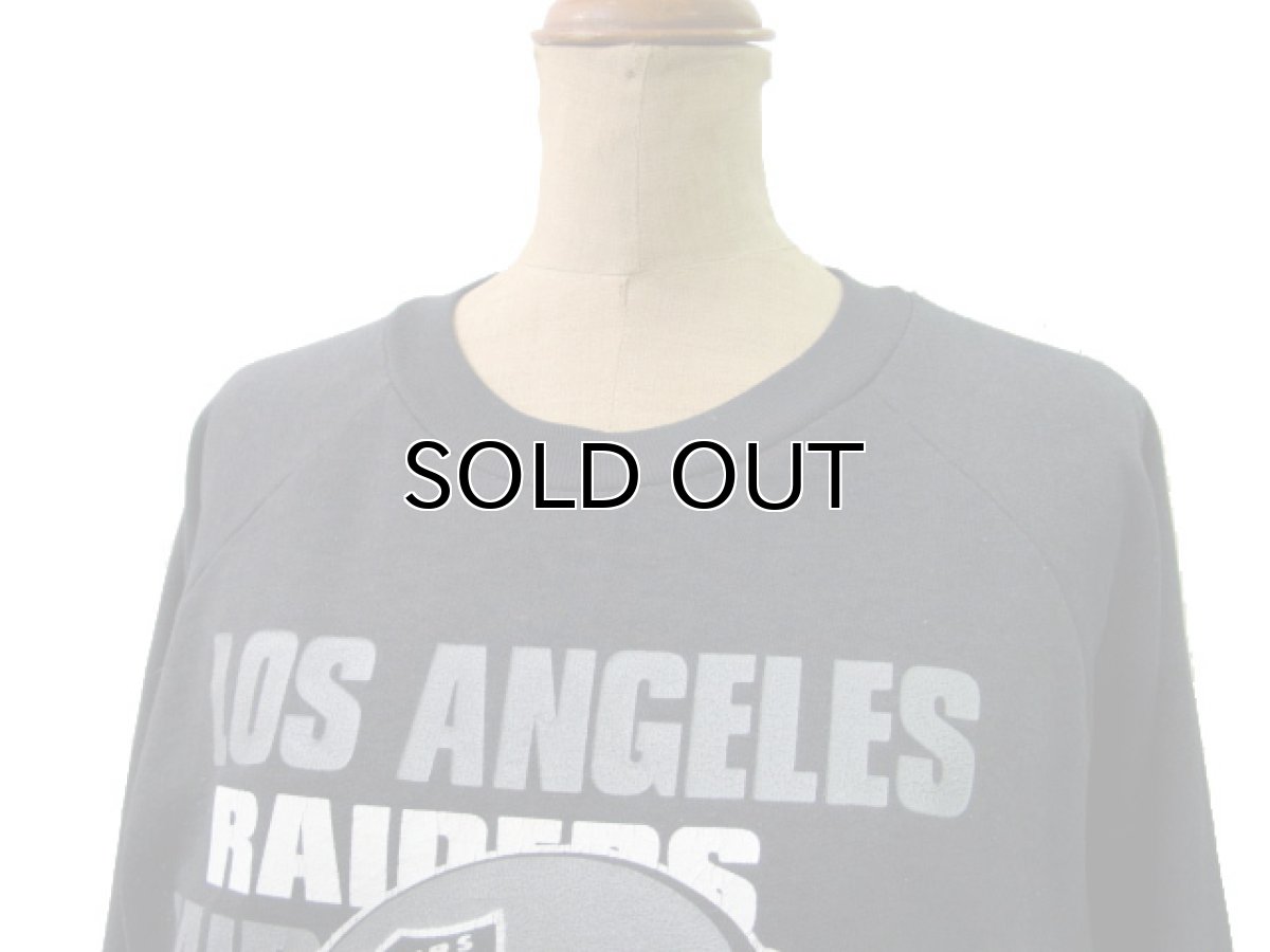画像3: 1980's "RAIDERS" Crew Neck Pullover Sweat　黒　size M 位 (表記 L) (3)