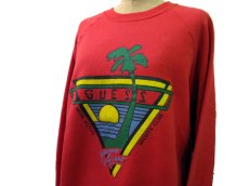 画像4: 1980's "GUESS" Crew Neck Pullover Sweat　RED　size M 位 (表記 L) (4)