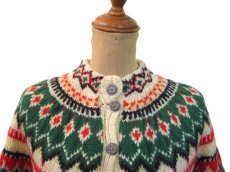 画像3: 1970's Nordic Pattern Hand Knit Cardigan　size M 位 (表記 無し) (3)