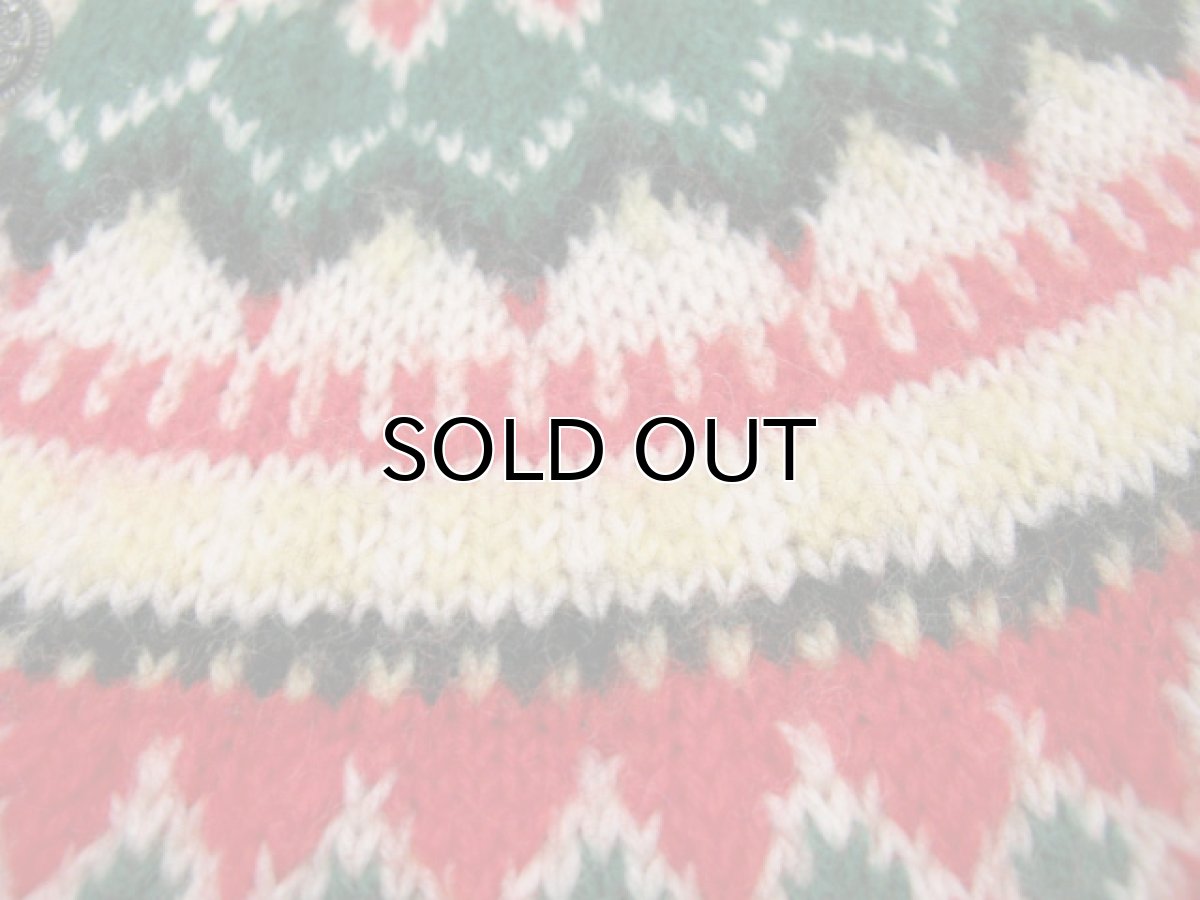 画像5: 1970's Nordic Pattern Hand Knit Cardigan　size M 位 (表記 無し) (5)