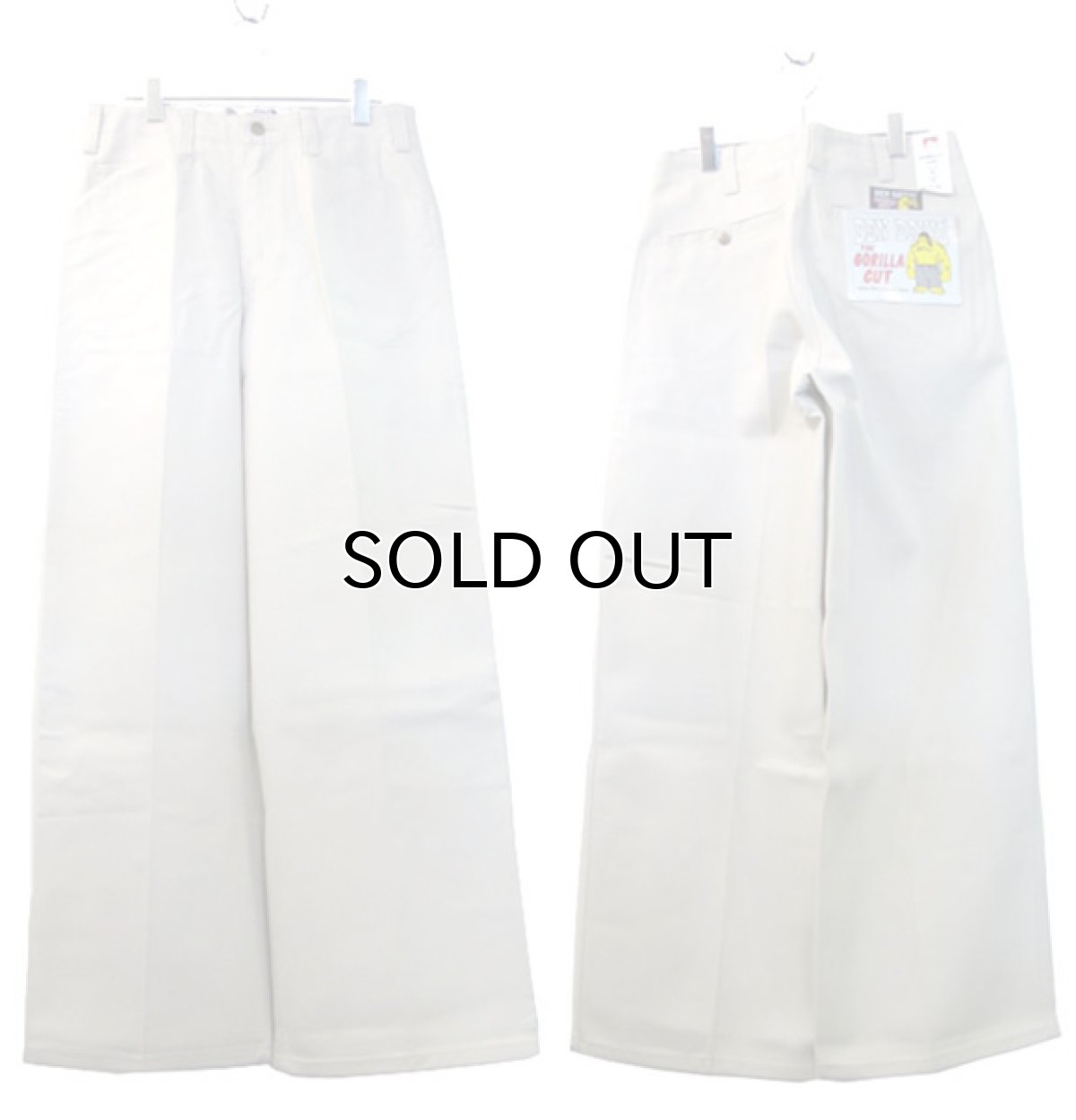 画像2: BEN DAVIS  "THE GORILLA CUT" Wide Work Trousers NATURAL size  w 30 / w 32 (2)