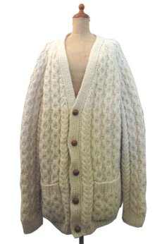 画像1: OLD EUROPE Big Size Fisherman's Sweater (Cardigan)　size XL ~ 位 (表記 無し) (1)