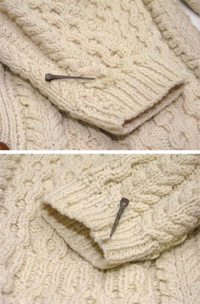 画像2: "GAELTARRA" Fisherman's Hand Knit Sweater -made in IRELAND-　Dead Stock　NATURAL　size XL (表記 42)