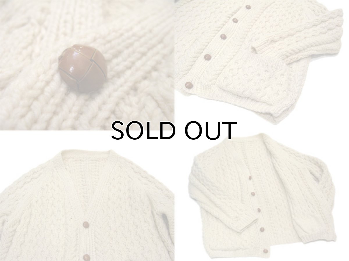 画像4: OLD EUROPE Big Size Fisherman's Sweater (Cardigan)　size XL ~ 位 (表記 無し) (4)