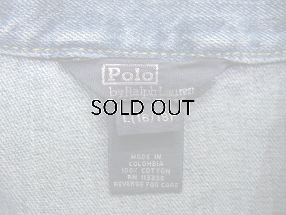 画像5:  Polo by Ralph Lauren 1st Type Denim Jacket　size S 位 (表記 BOY'S L 16-18) (5)