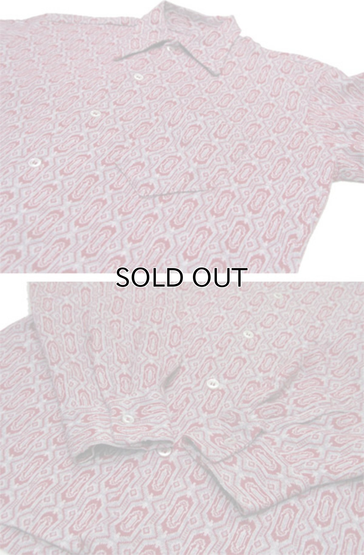 画像4: 1970's~ Jacquard L/S Shirts 総柄　GREY/BURGUNDY　size M 位 (表記 不明) (4)