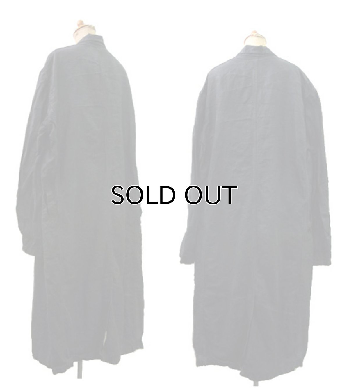 画像2: 1950's French "AU MOLINEL" Black Linen Work Coat DEAD STOCK - one wash　size L位 (表記 52) (2)