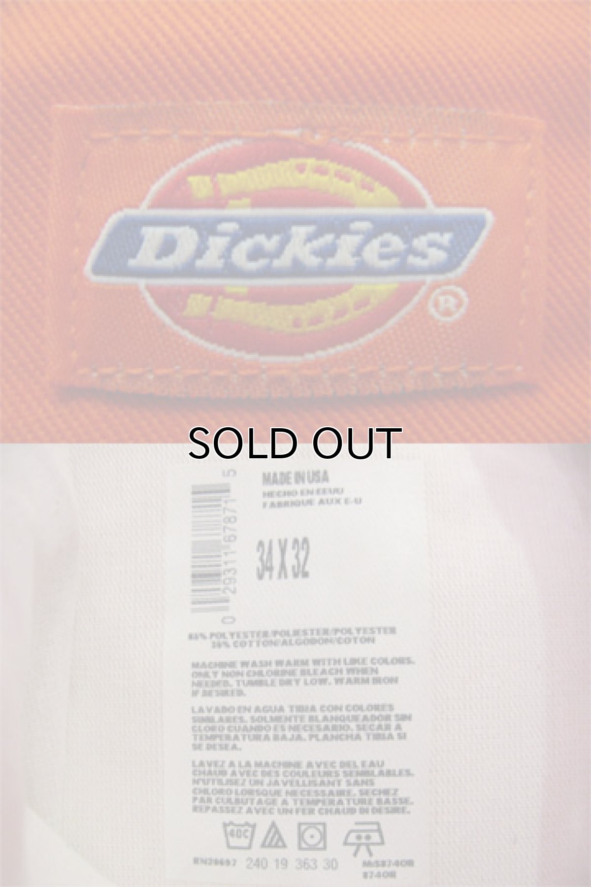 画像4: 1990's~ "Dickies" Work Trousers ORANGE made in USA　size w 33.5 inch (4)