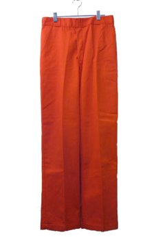 画像1: 1990's~ "Dickies" Work Trousers ORANGE made in USA　size w 33.5 inch (1)