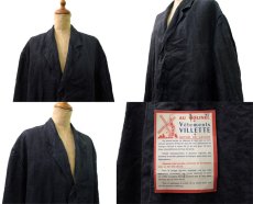 画像3: 1950's French "AU MOLINEL" Black Linen Work Coat DEAD STOCK - one wash　size L位 (表記 52) (3)