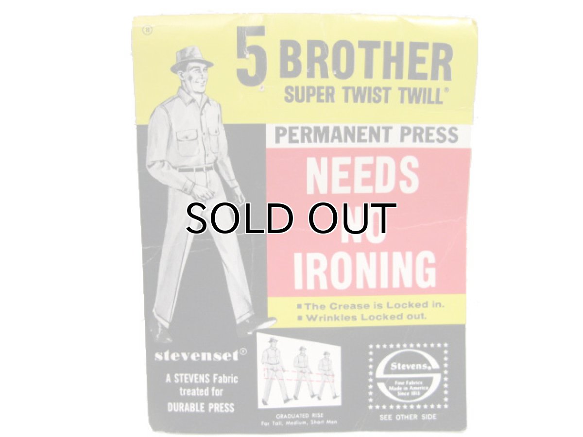 画像5: 1970's "FIVE BROTHERS" Cotton / Polyester Work Trousers DEAD STOCK - one wash size w 31 inch (5)