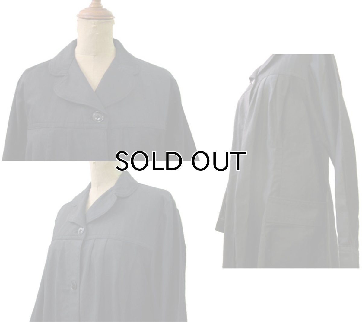 画像3: 1950's French Black Moleskin Work Coat  size S位 (表記 不明) (3)