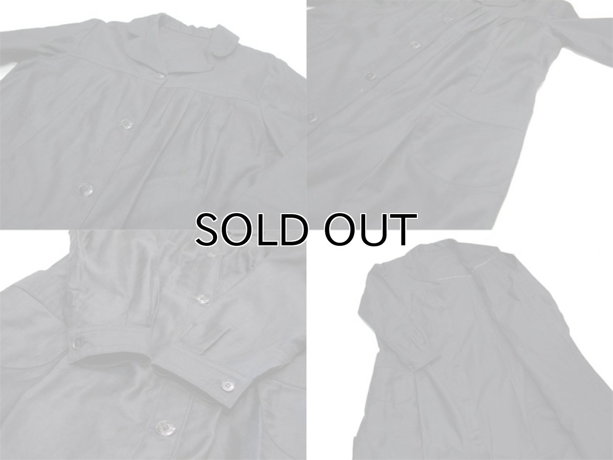 画像4: 1950's French Black Moleskin Work Coat  size S位 (表記 不明) (4)