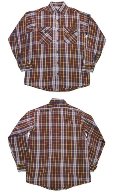 画像1: 1980's "Mr.Leggs" L/S Heavy Flannel Shirts  BURGUNDY系　size M位  (表記 M 15 1/2 TALL)