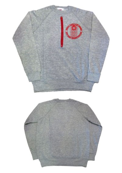 画像1: 1980's "ZIPPER CLUB" Crew Neck Sweat　GREY/RED　size M位 (表記 L)