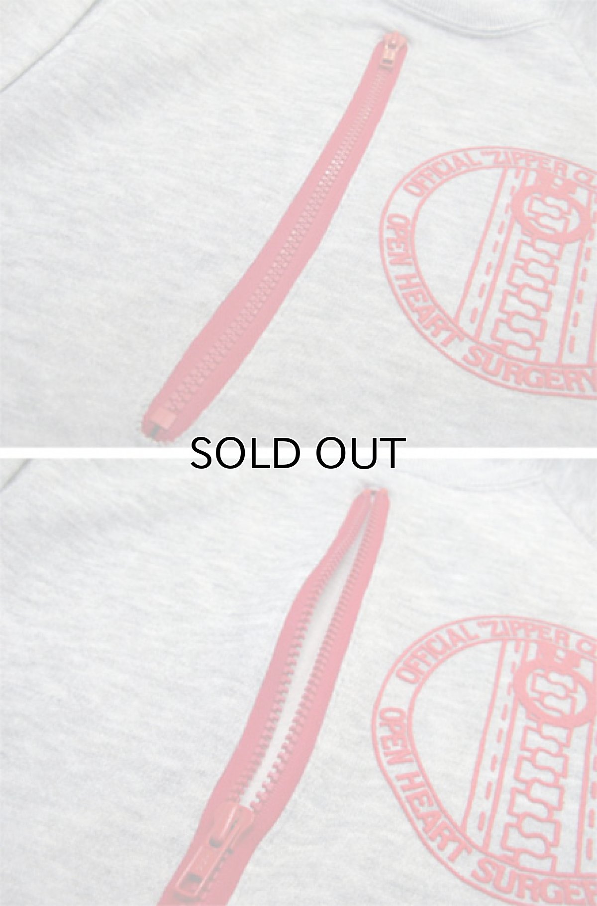 画像5: 1980's "ZIPPER CLUB" Crew Neck Sweat GREY/RED size M位 (表記 L) (5)