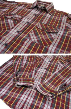 画像4: 1980's "Mr.Leggs" L/S Heavy Flannel Shirts  BURGUNDY系　size M位  (表記 M 15 1/2 TALL) (4)