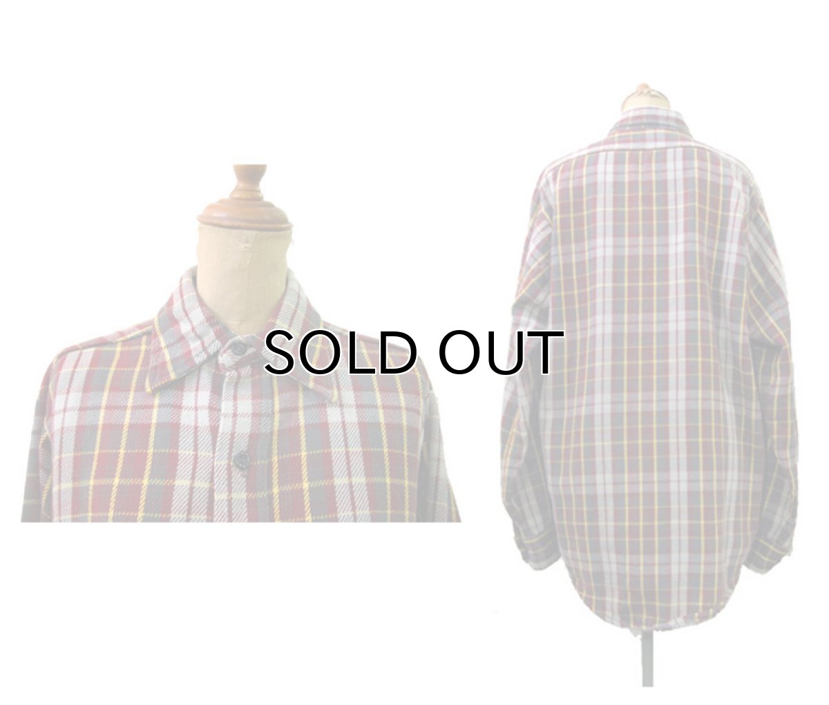 画像2: 1980's "Mr.Leggs" L/S Heavy Flannel Shirts  BURGUNDY系 size M位  (表記 M 15 1/2 TALL) (2)