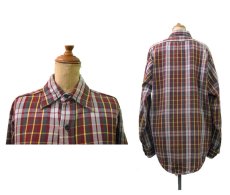 画像2: 1980's "Mr.Leggs" L/S Heavy Flannel Shirts  BURGUNDY系　size M位  (表記 M 15 1/2 TALL) (2)