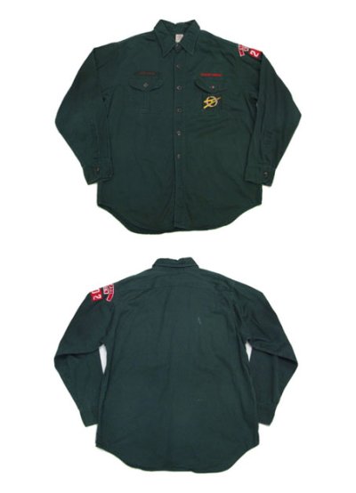 画像1: 1960-70's "BOY SCOUT"  All Cotton L/S Shirts  size M 位  (表記 16 REG)
