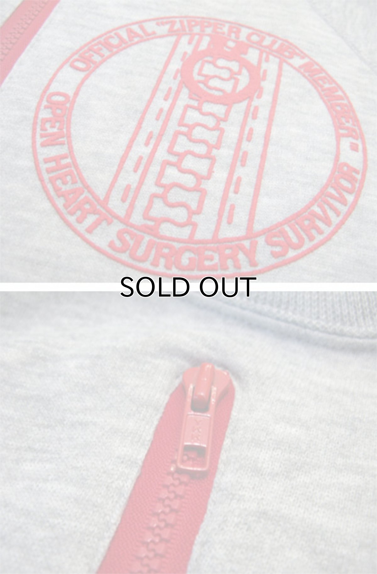 画像4: 1980's "ZIPPER CLUB" Crew Neck Sweat GREY/RED size M位 (表記 L) (4)