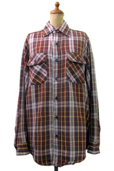 画像1: 1980's "Mr.Leggs" L/S Heavy Flannel Shirts  BURGUNDY系　size M位  (表記 M 15 1/2 TALL) (1)