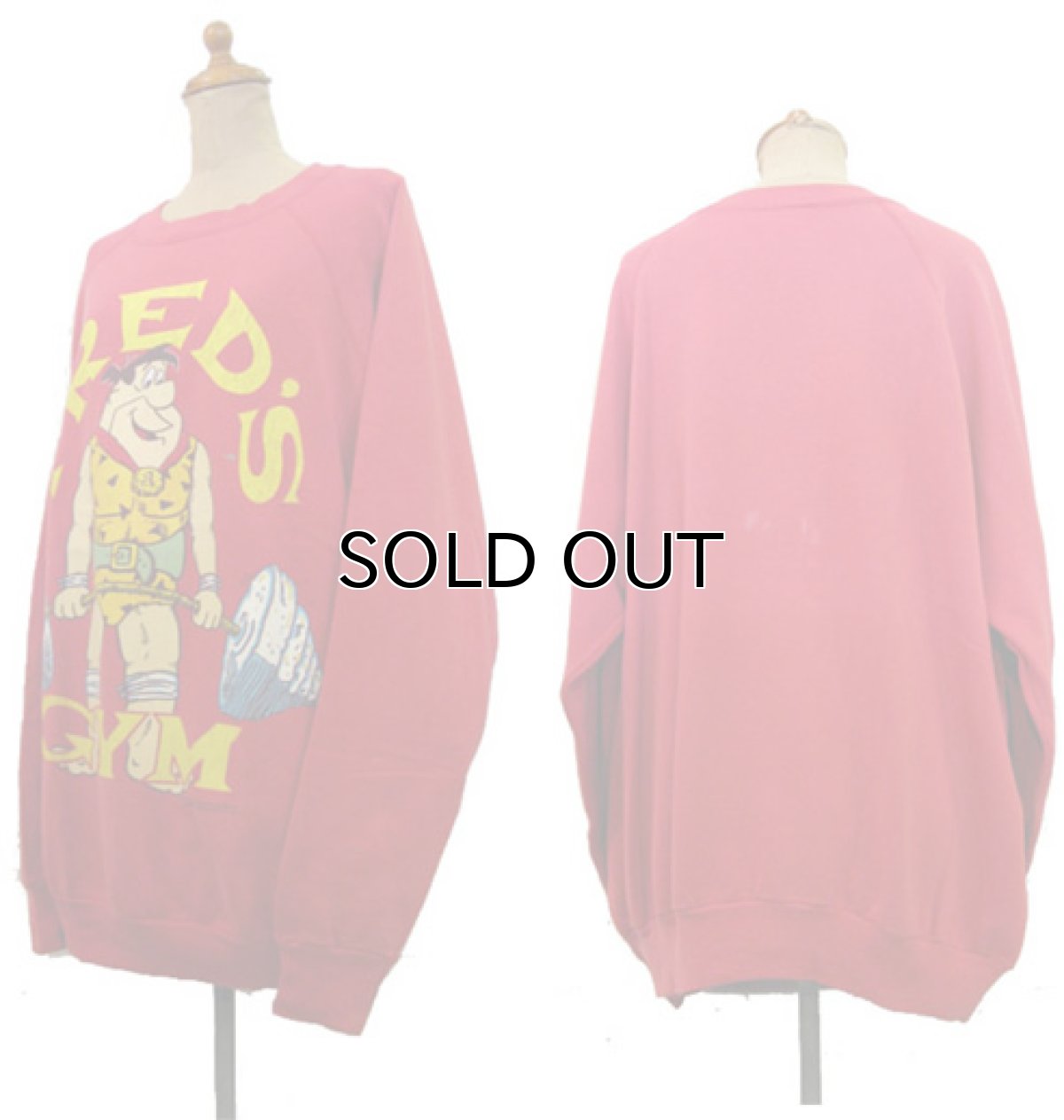 画像2: 1990's "FRED'S" Crew Neck Sweat　RED　size L~XL位 (表記 不明) (2)