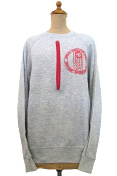 画像1: 1980's "ZIPPER CLUB" Crew Neck Sweat　GREY/RED　size M位 (表記 L) (1)