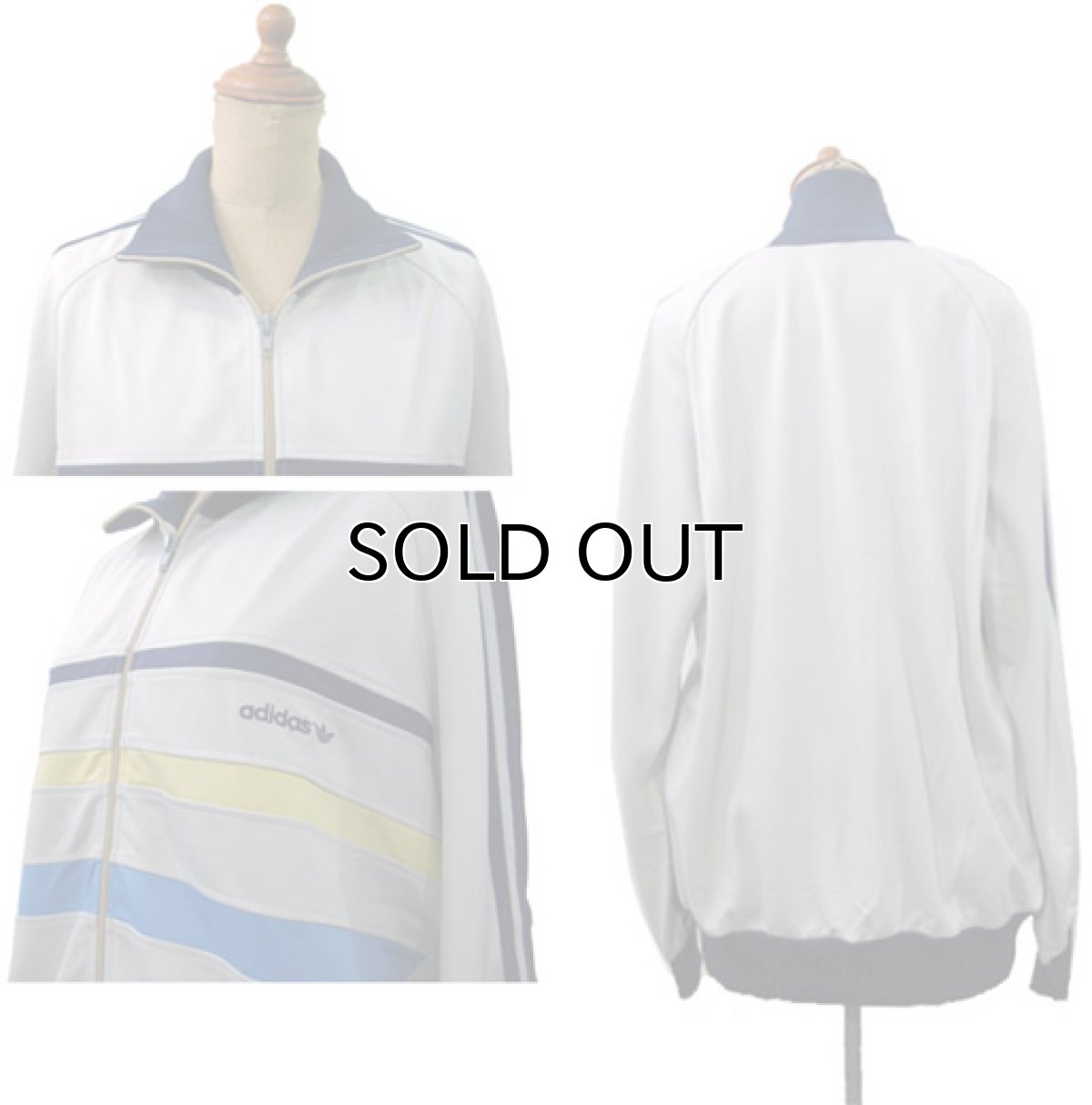 画像2: 1980's "adidas" Jersey Jog Top's LIGHT GREY made in Hungary　size M - L 位 (表記 52 L) (2)