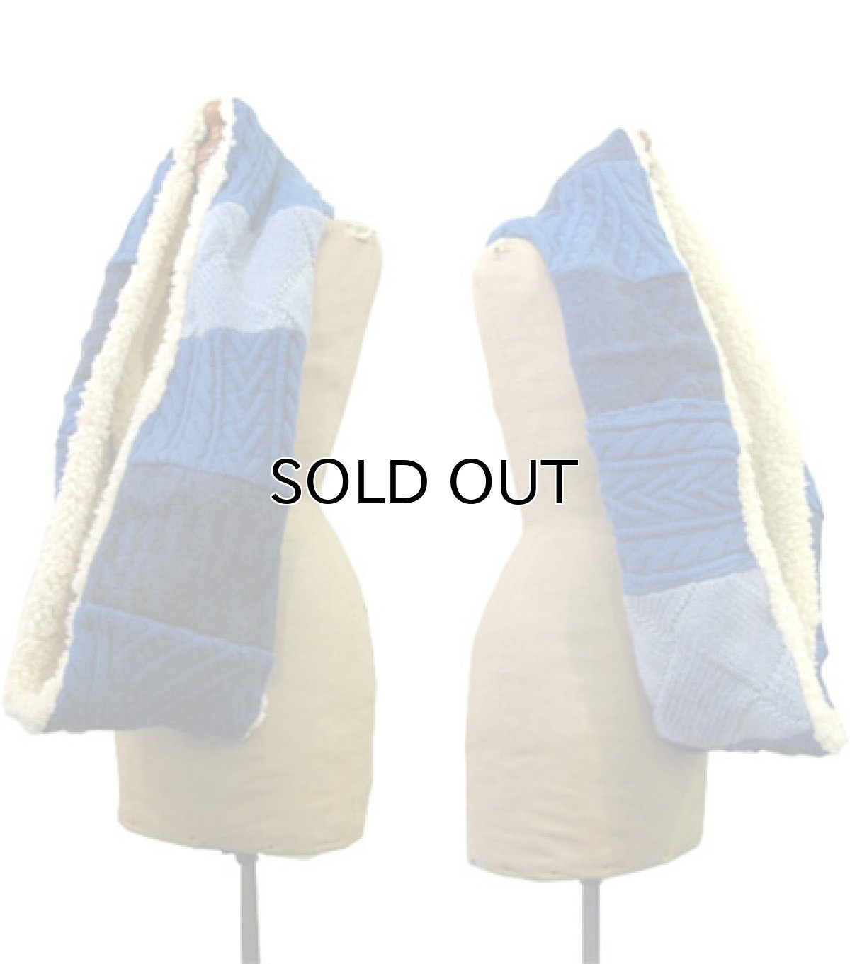 画像3: #8  Note and Pen "remake" OLD KNIT SNOOD "INDIGO FISHERMAN" (3)