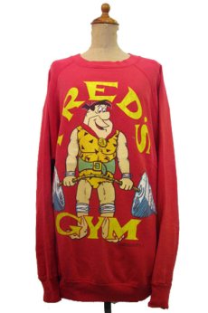 画像1: 1990's "FRED'S" Crew Neck Sweat　RED　size L~XL位 (表記 不明) (1)