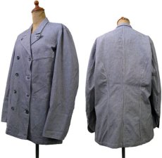 画像2: 1960's "Feloay" French Double Breasted Cook Jacket　size M 位 (表記 44) (2)