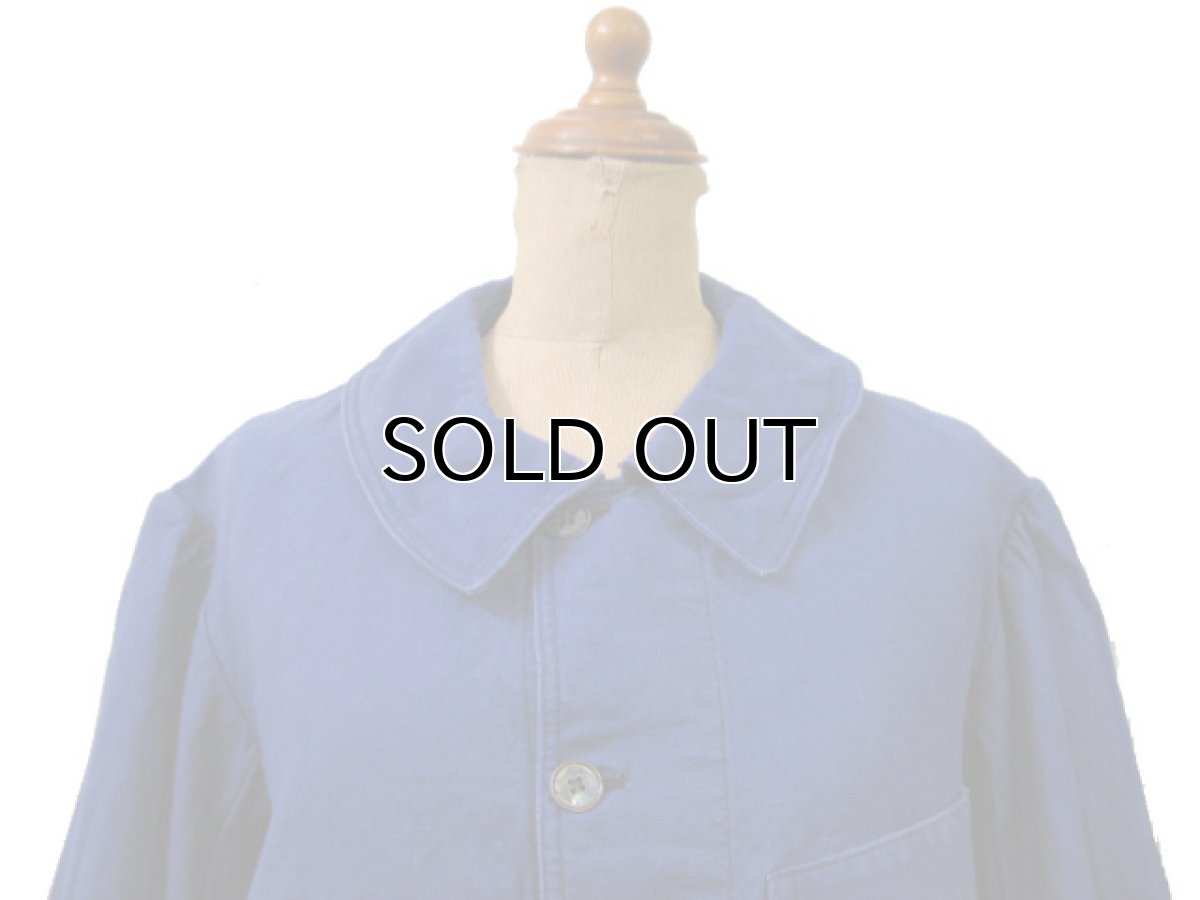 画像4: 1950's  French Metal Button Cotton Work Jacket BLUE size M 位 (表記なし) (4)